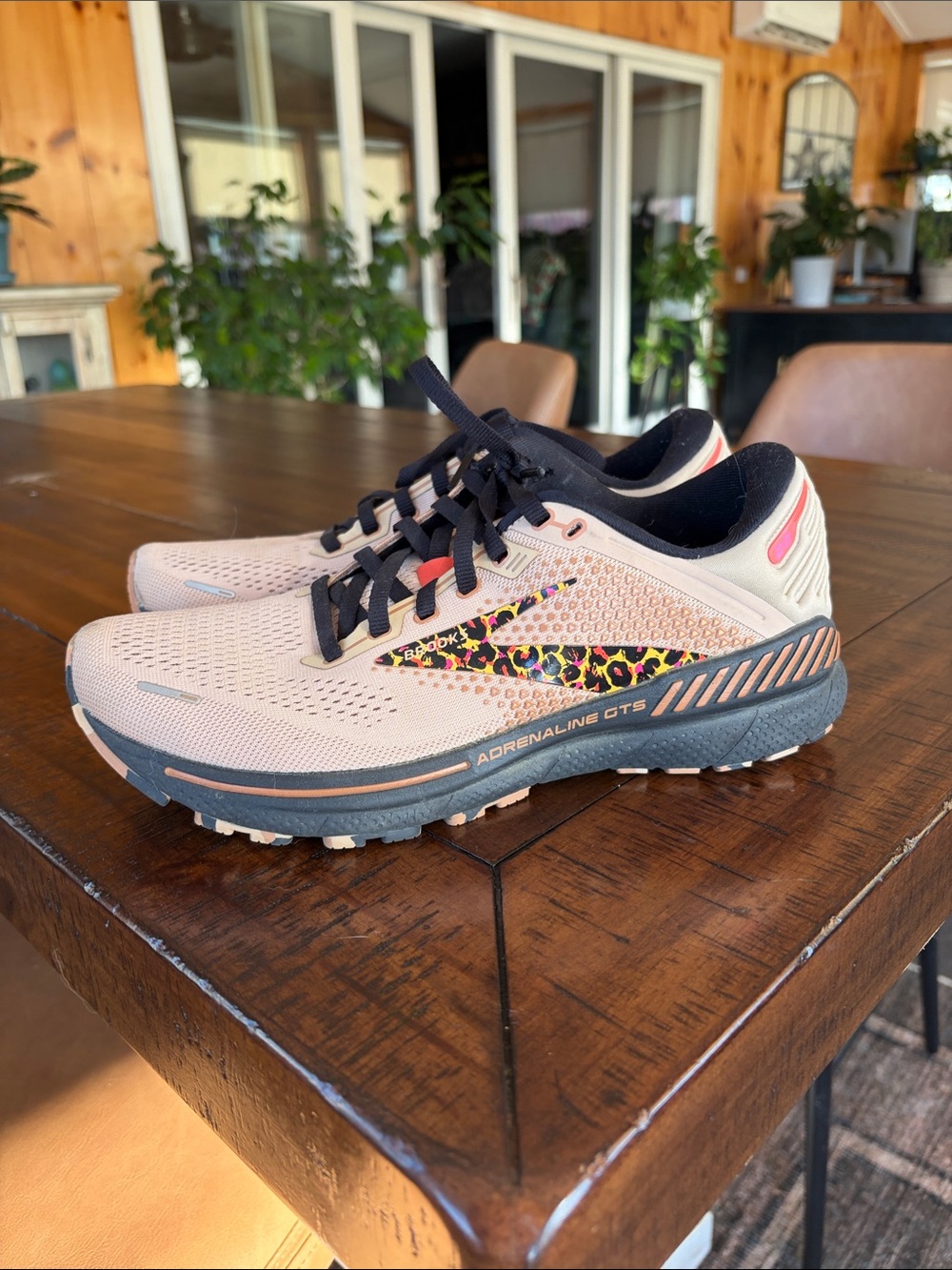 Brooks Women's Running Shoes in Light Pink with Black Accents